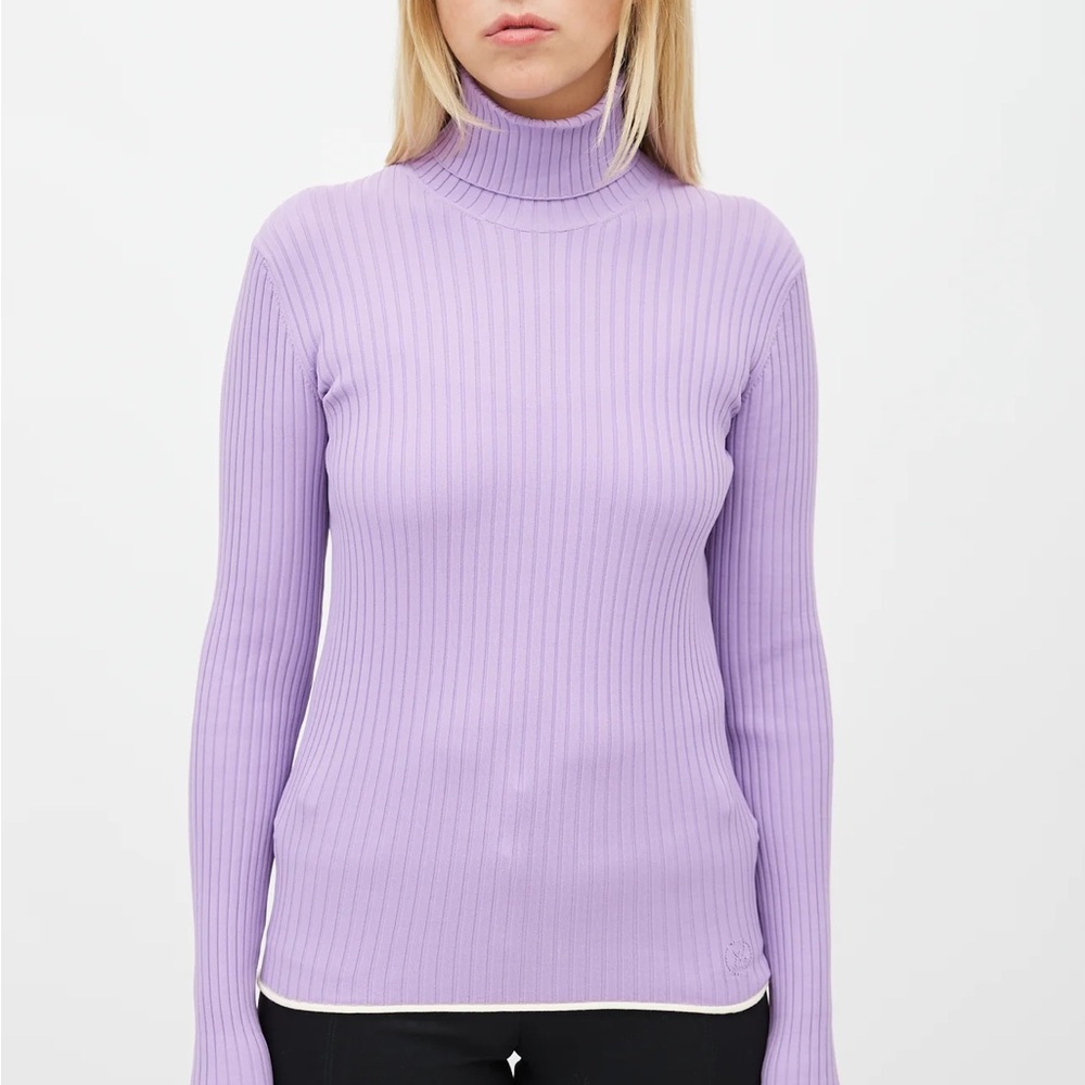 Louis Vuitton Lavender Ribbed Turtleneck Sweater